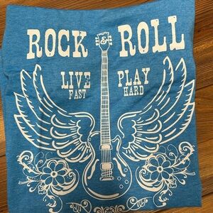 Blue Rock & Roll Graphic Tee